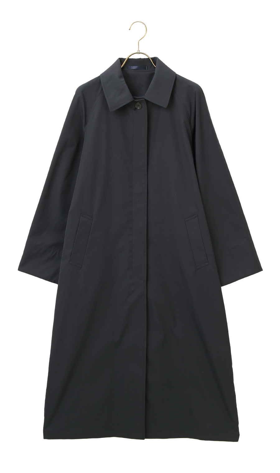 【訳アリ商品】ステンカラーコート【撥水加工】 ネイビー 9号