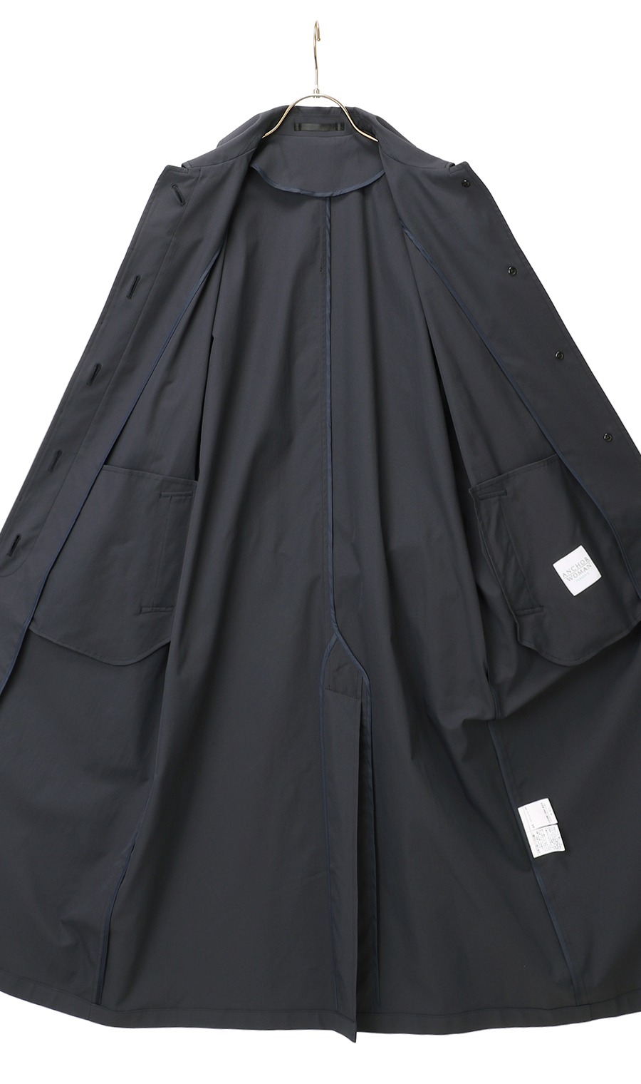 【訳アリ商品】ステンカラーコート【撥水加工】 ネイビー 9号