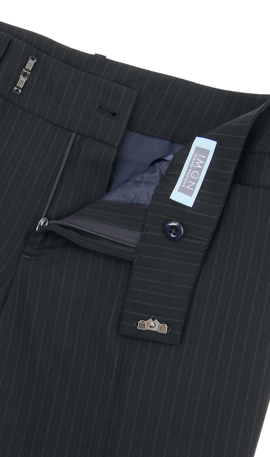 【訳アリ商品】セミフレアパンツ【セットアップ着用可】 ネイビー 15号