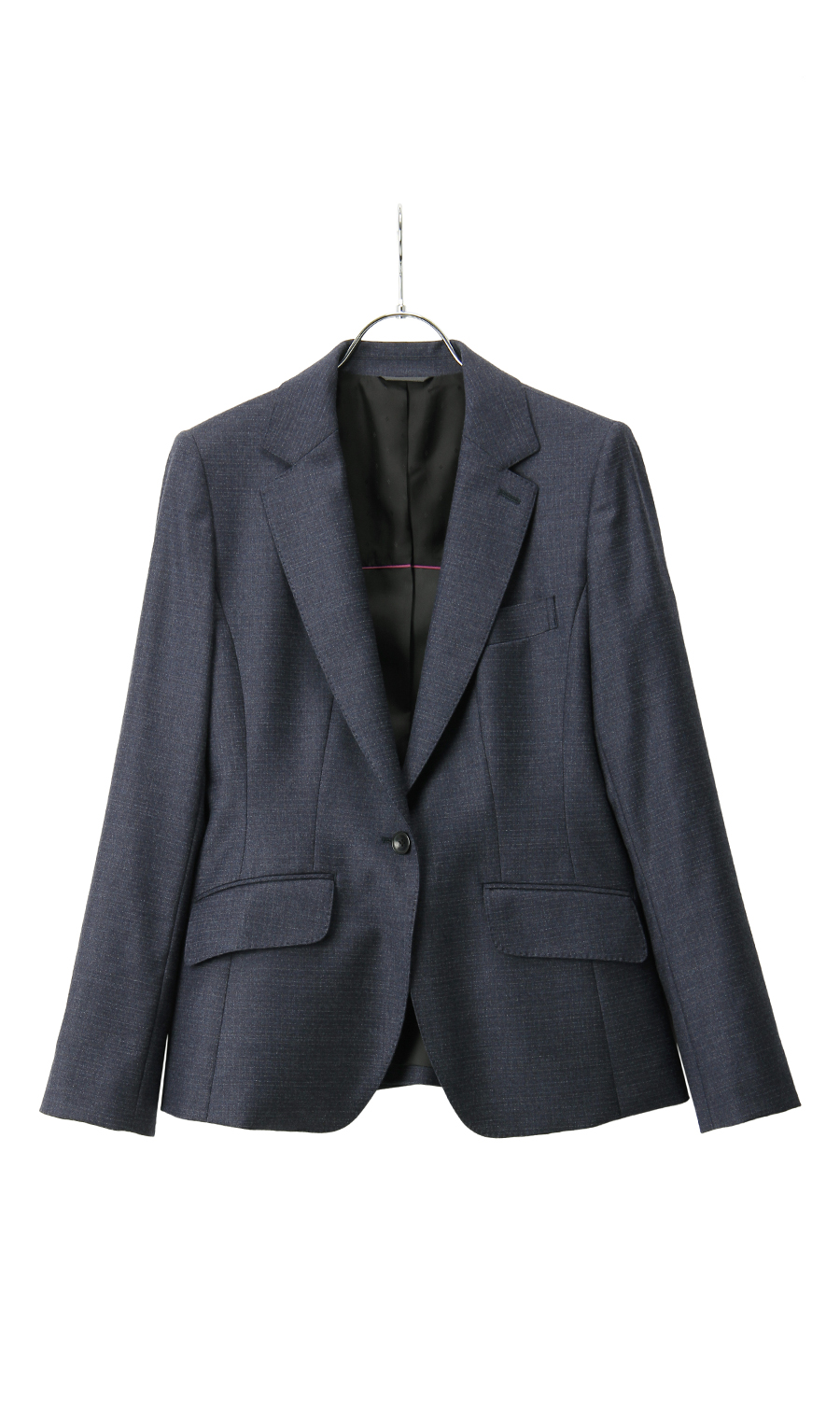 【訳アリ商品】1ボタンテーラードジャケット【イタリア製生地使用】【セットアップ着用可】 ネイビー 7号