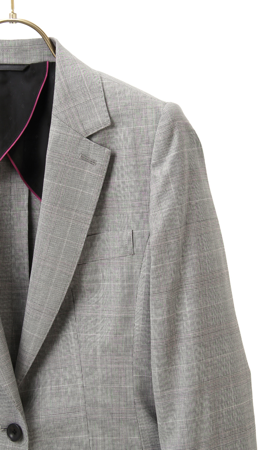 【訳アリ商品】1ボタンテーラードジャケット【イタリア製生地使用】【セットアップ着用可】 グレー 7号