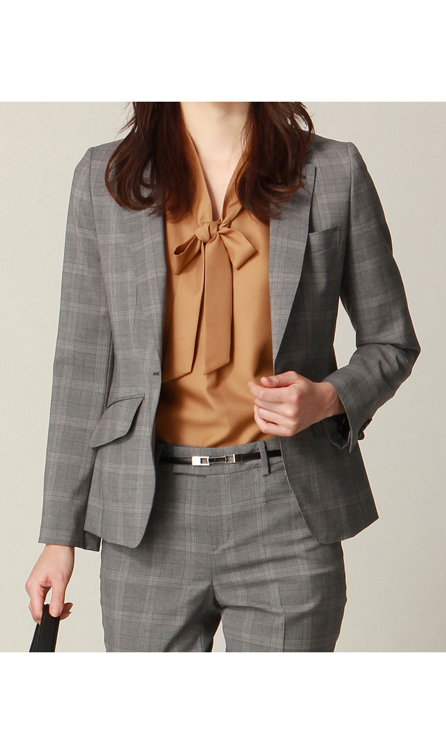 【訳アリ商品】1ボタンテーラードジャケット【イタリア製生地使用】【セットアップ着用可】 グレー 5号