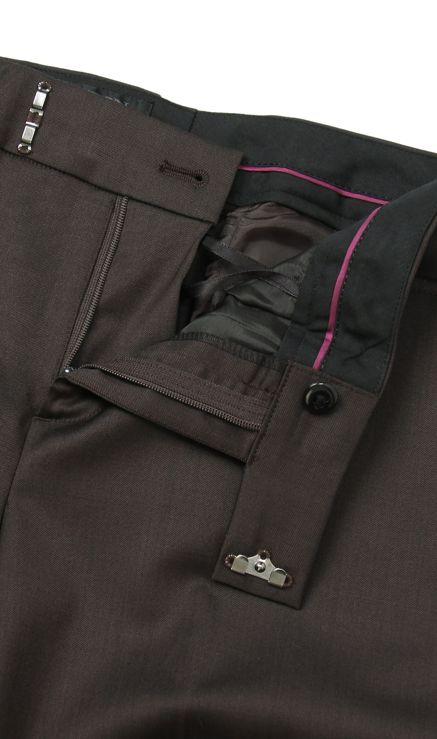 【訳アリ商品】テーパードパンツ【イタリア製生地使用】【セットアップ着用可】【裾上げ済み】 ブラウン 21号