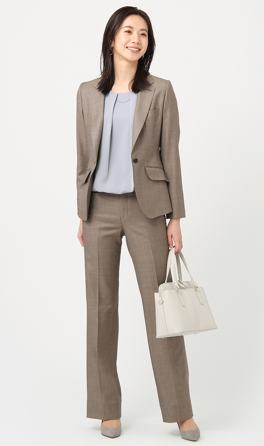 【訳アリ商品】セミフレアパンツ【イタリア製生地使用】【セットアップ着用可】 ベージュ 19号