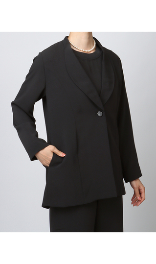 【訳アリ商品】ショールカラーフォーマルジャケット【セットアップ着用可】