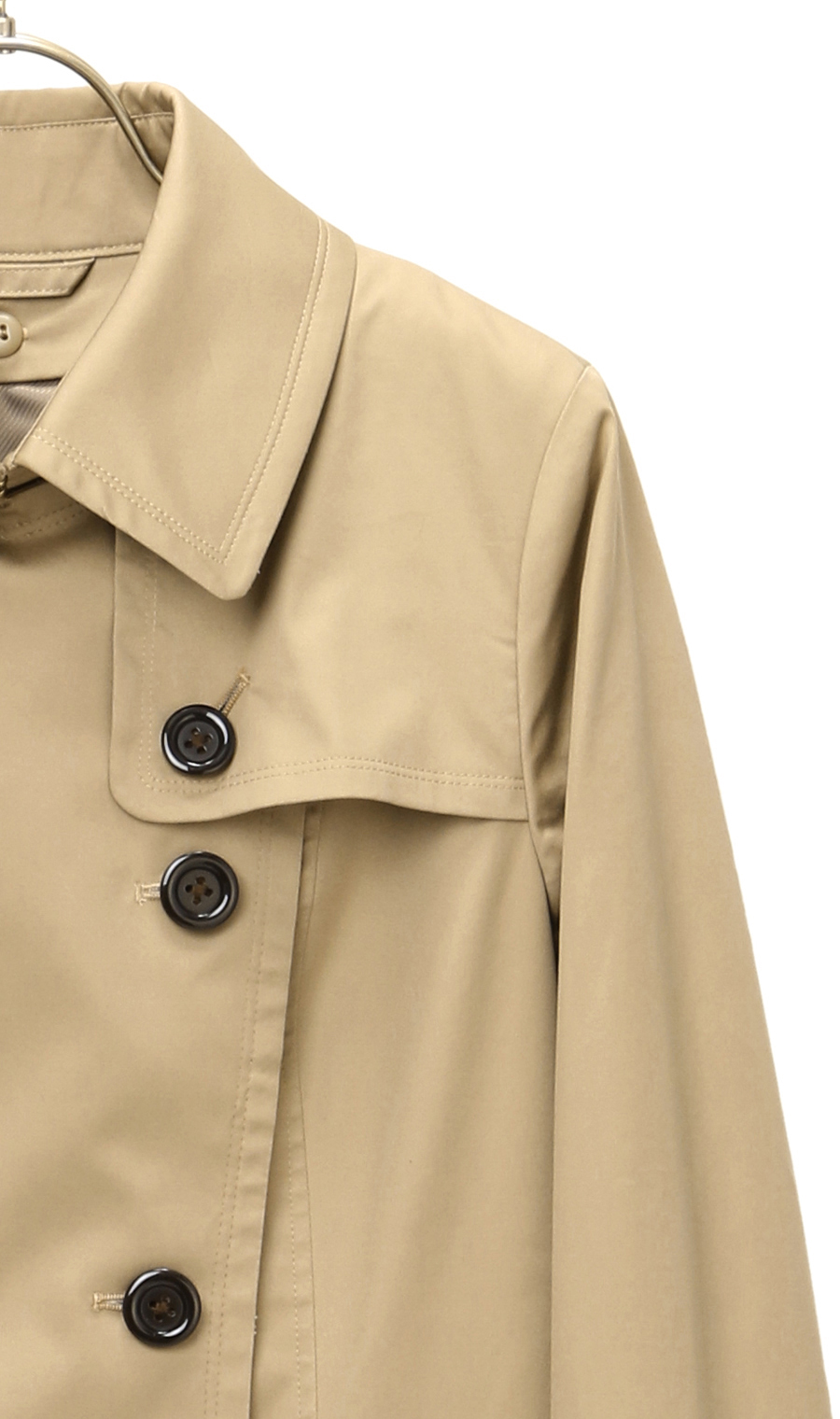 【訳アリ商品】ロング丈ダブルトレンチコート【撥水加工】 ベージュ 7号