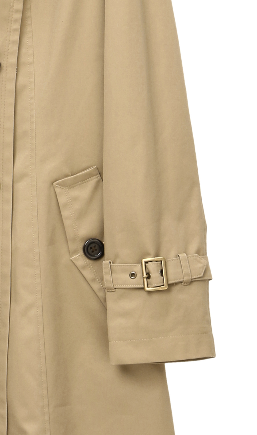 【訳アリ商品】ロング丈ダブルトレンチコート【撥水加工】 ベージュ 7号