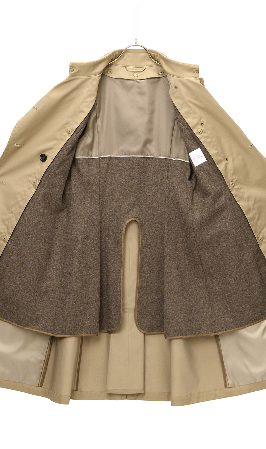 【訳アリ商品】ロング丈ダブルトレンチコート【撥水加工】 ベージュ 7号
