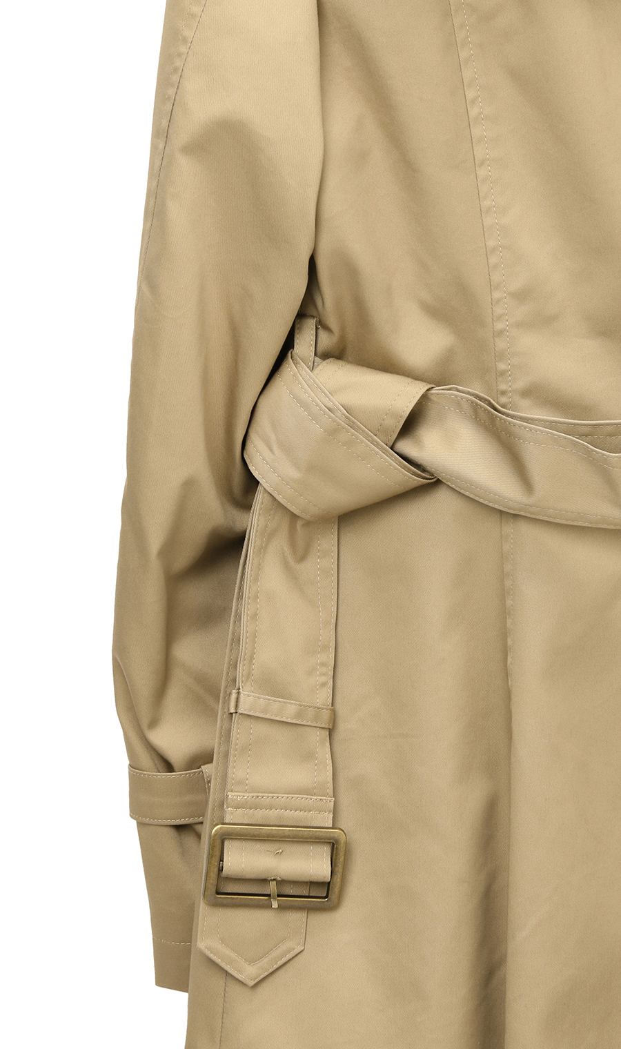 【訳アリ商品】ロング丈ダブルトレンチコート【撥水加工】 ベージュ 7号