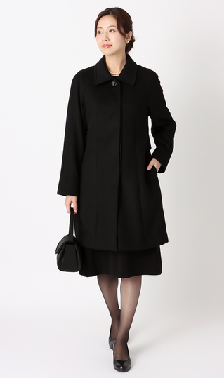 訳アリ商品】ステンカラーコート【カシミヤ混】【フォーマル対応コート