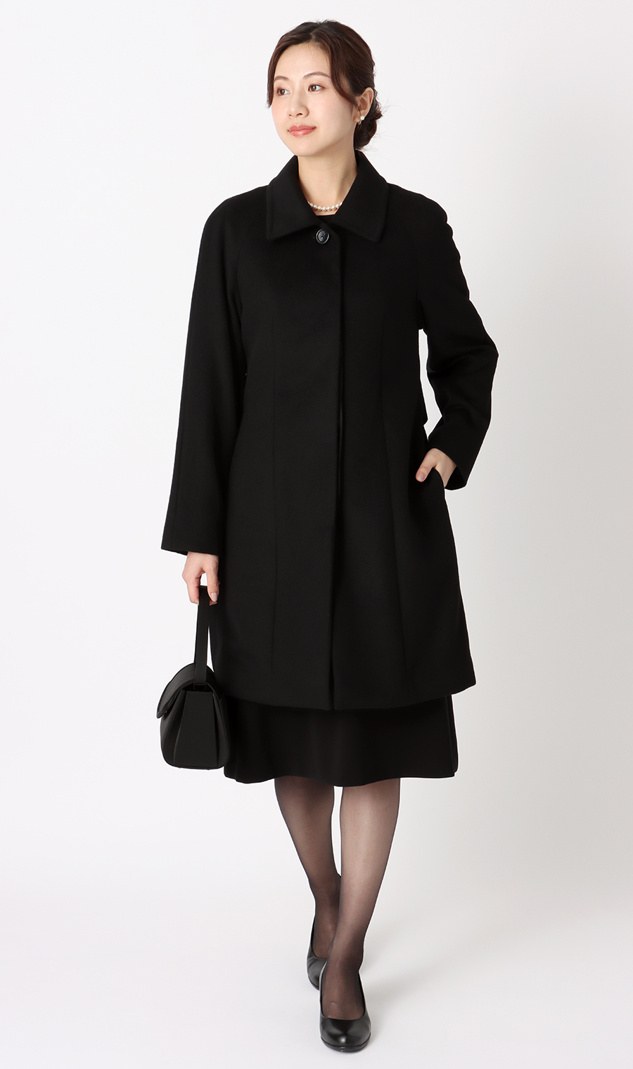 訳アリ商品】ステンカラーコート【カシミヤ混】【フォーマル対応コート