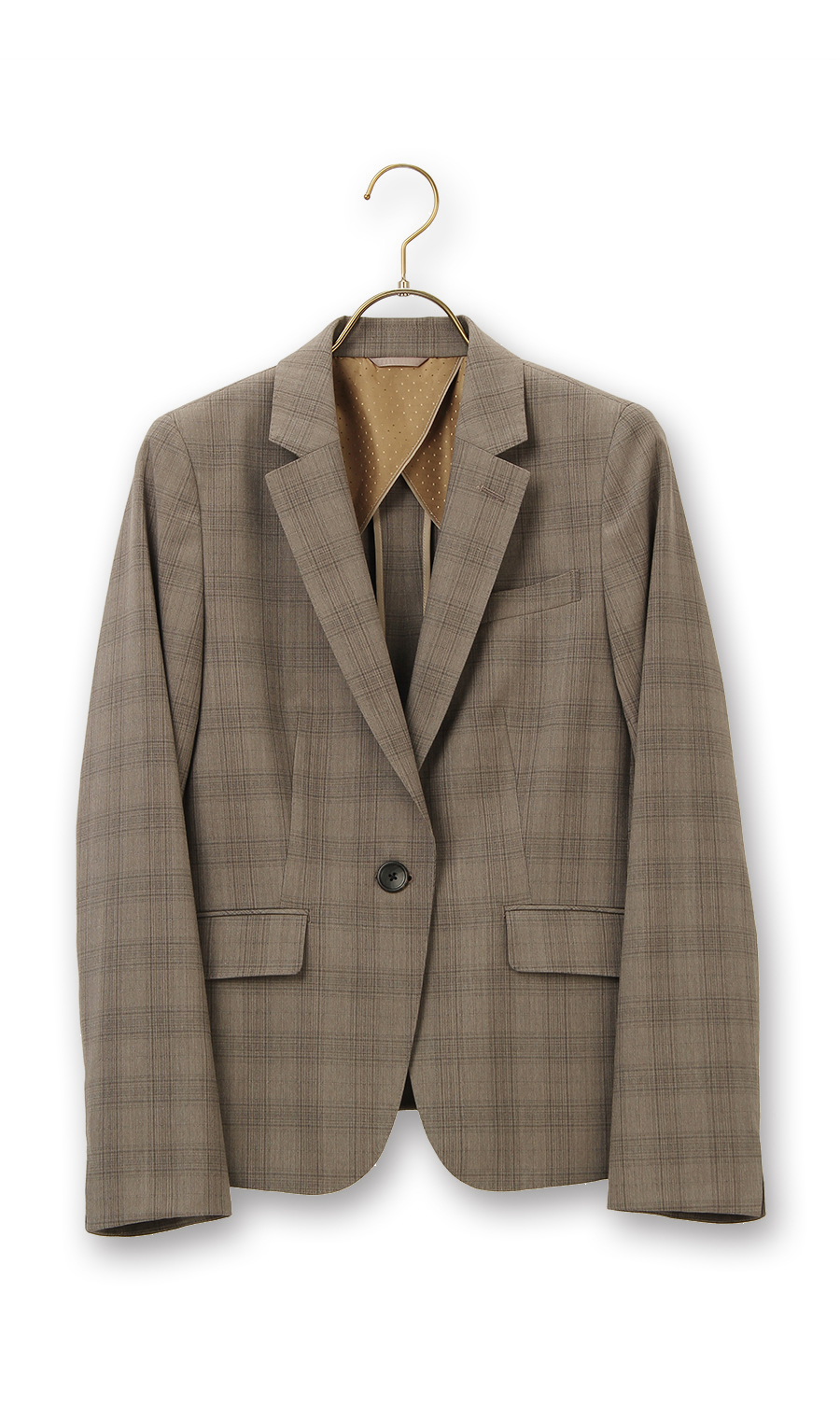 【訳アリ商品】1ボタンミドル丈テーラードジャケット【セットアップ着用可】 グレージュ 3号