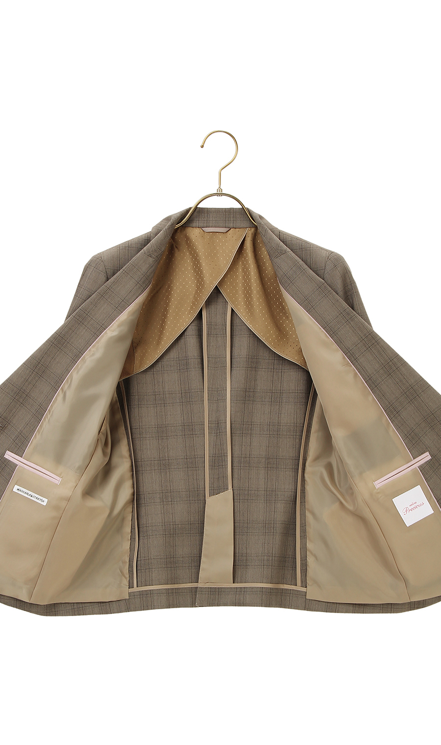 【訳アリ商品】1ボタンミドル丈テーラードジャケット【セットアップ着用可】 グレージュ 3号