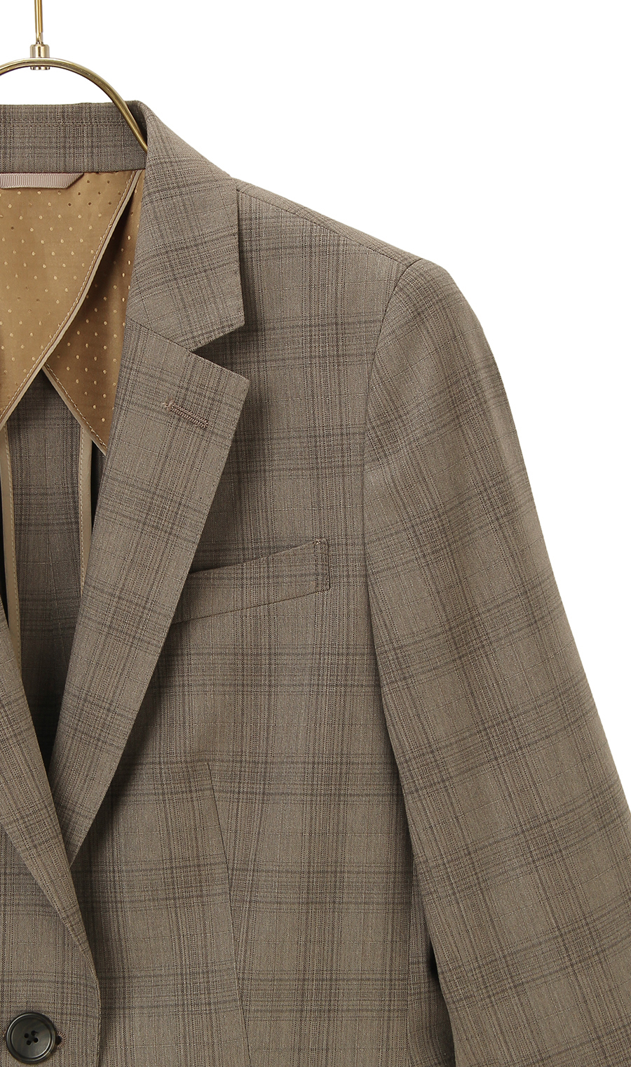 【訳アリ商品】1ボタンミドル丈テーラードジャケット【セットアップ着用可】 グレージュ 3号