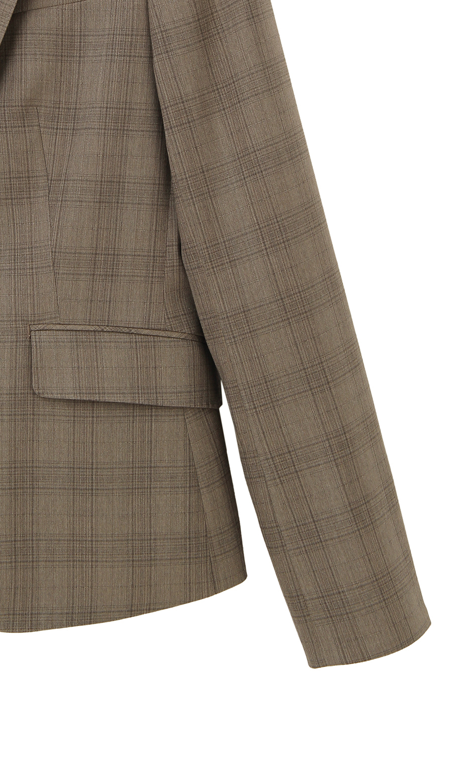 【訳アリ商品】1ボタンミドル丈テーラードジャケット【セットアップ着用可】 グレージュ 3号