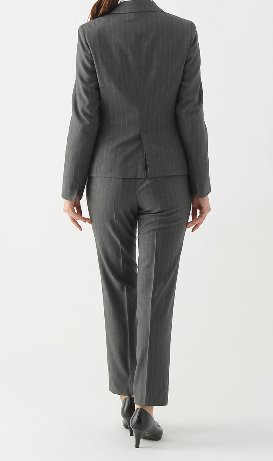 【訳アリ商品】1ボタンミドル丈テーラードジャケット【セットアップ着用可】 グレー 15号