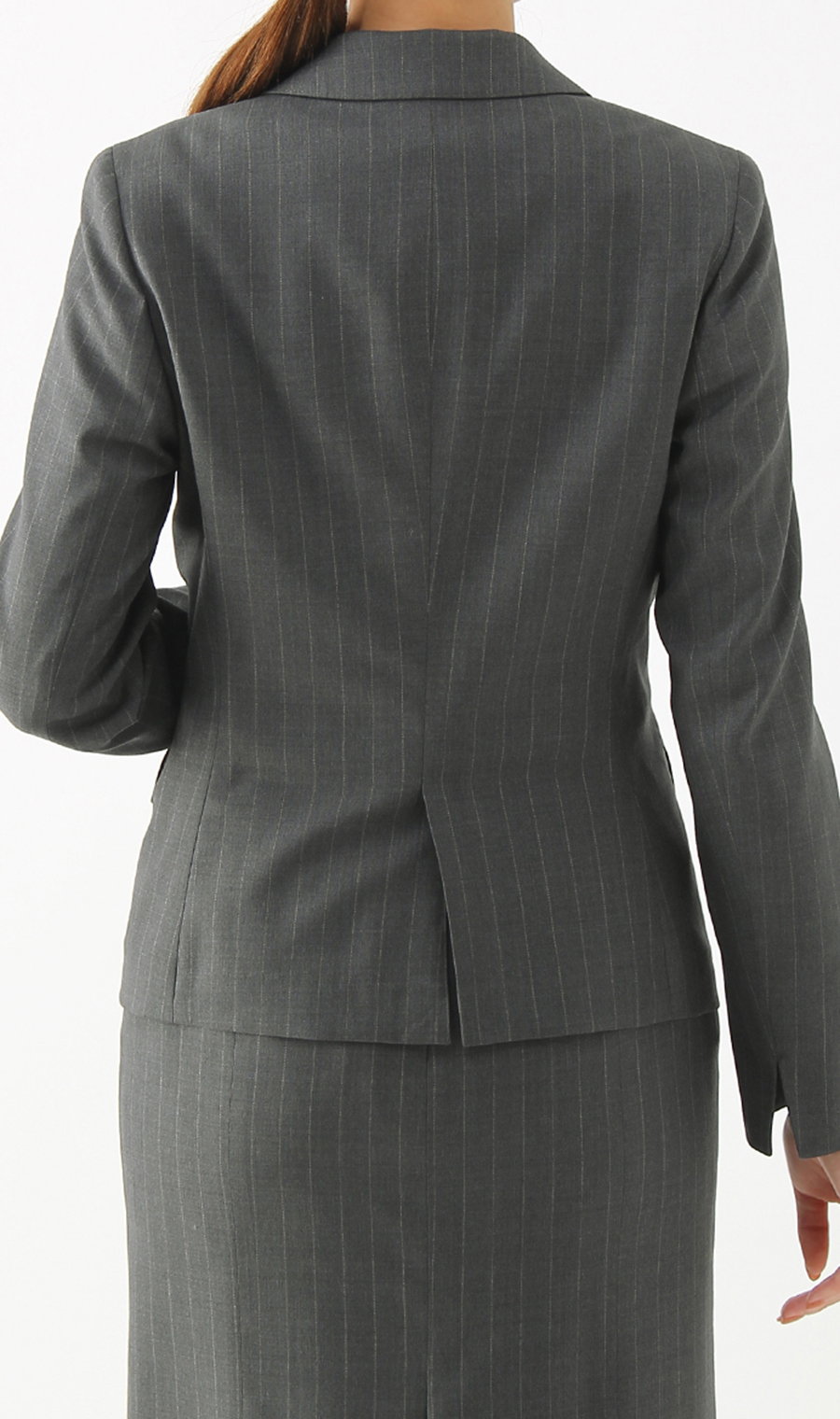 【訳アリ商品】1ボタンミドル丈テーラードジャケット【セットアップ着用可】 グレー 15号