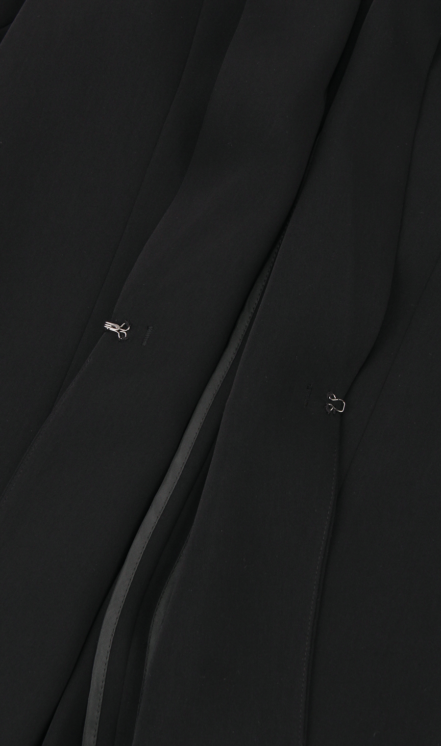 【訳アリ商品】ロング丈フロントホックジャケット【ウォッシャブル】 ブラック S