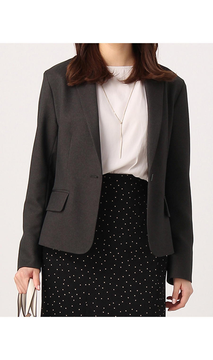 【訳アリ商品】テーラードジャケット【1ボタン】 ブラウン S