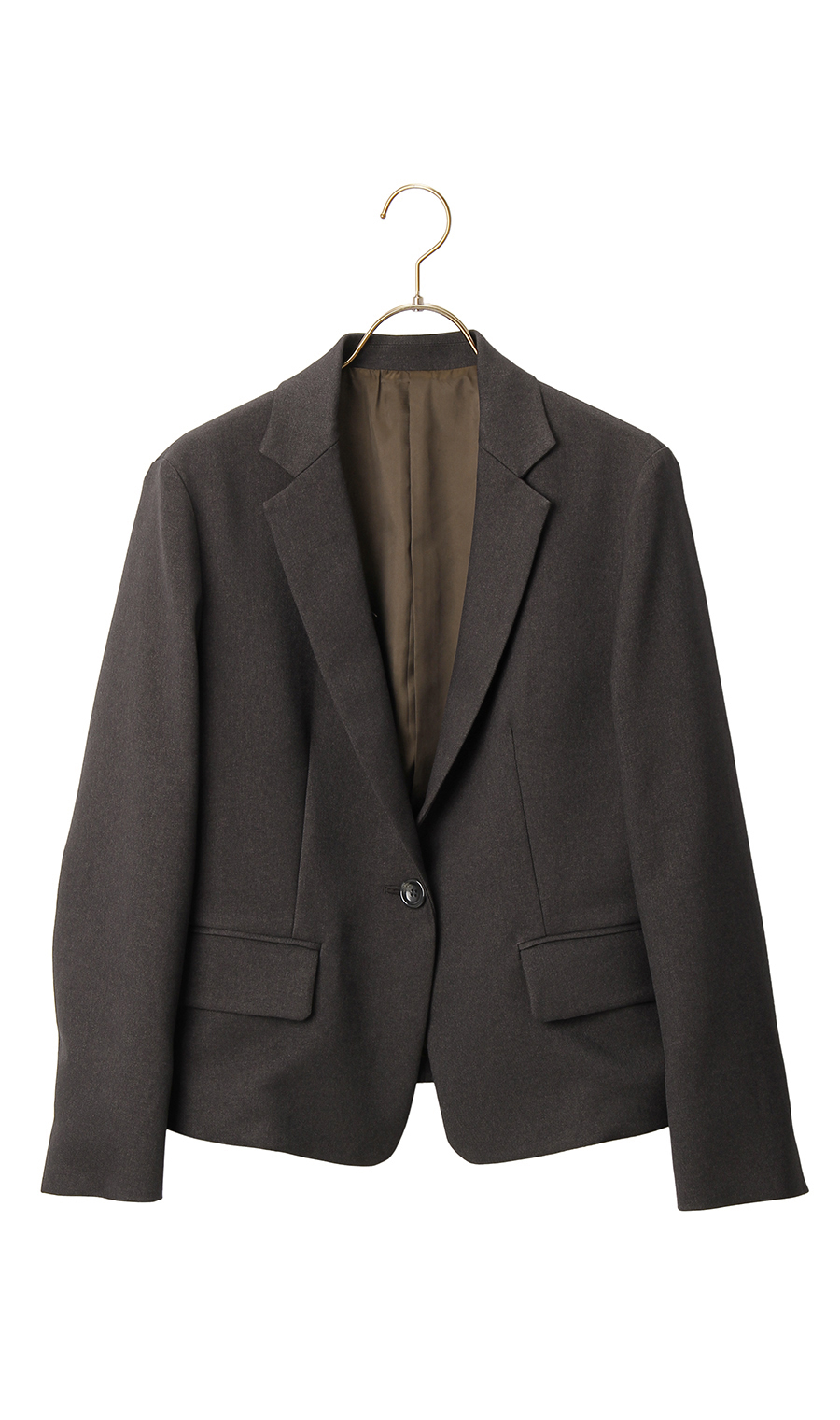【訳アリ商品】テーラードジャケット【1ボタン】 ブラウン S
