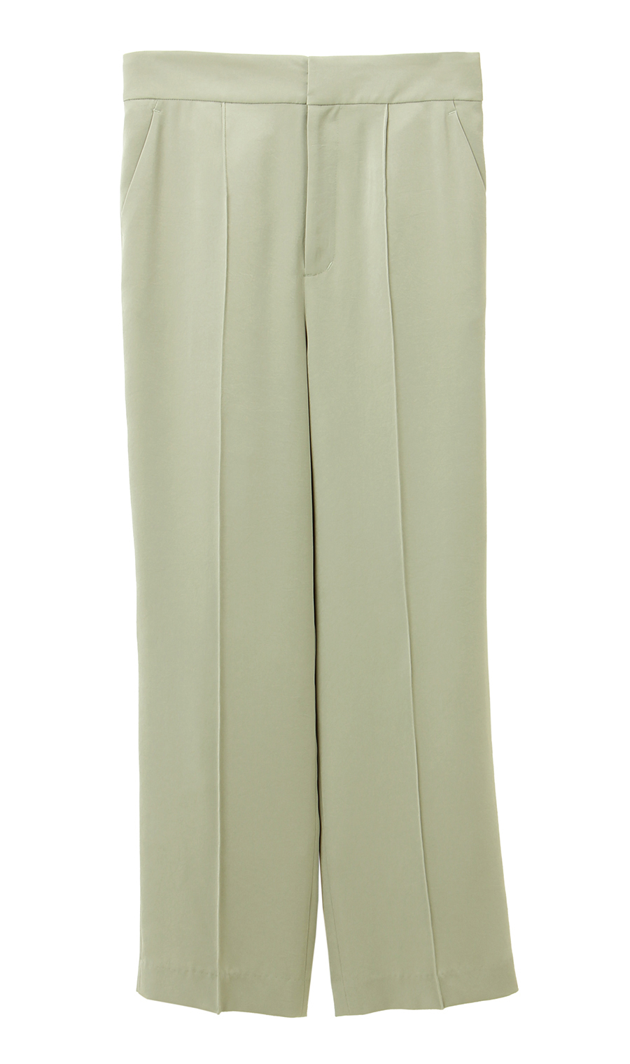 【訳アリ商品】太めテーパードパンツ【裾上げ済み】 グリーン S