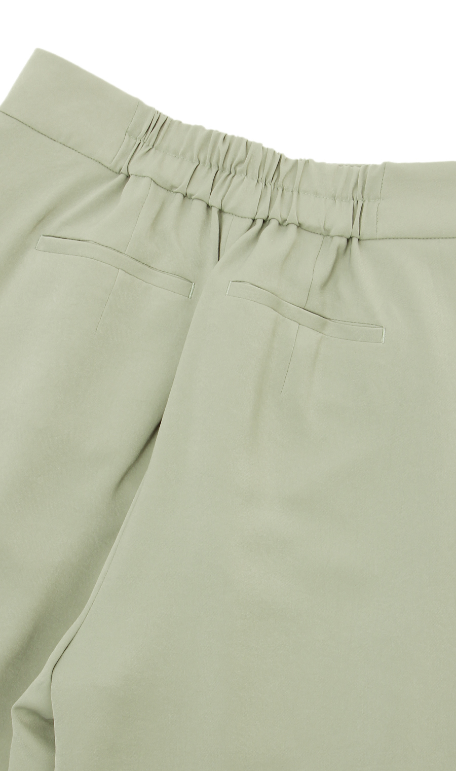 【訳アリ商品】太めテーパードパンツ【裾上げ済み】 グリーン S