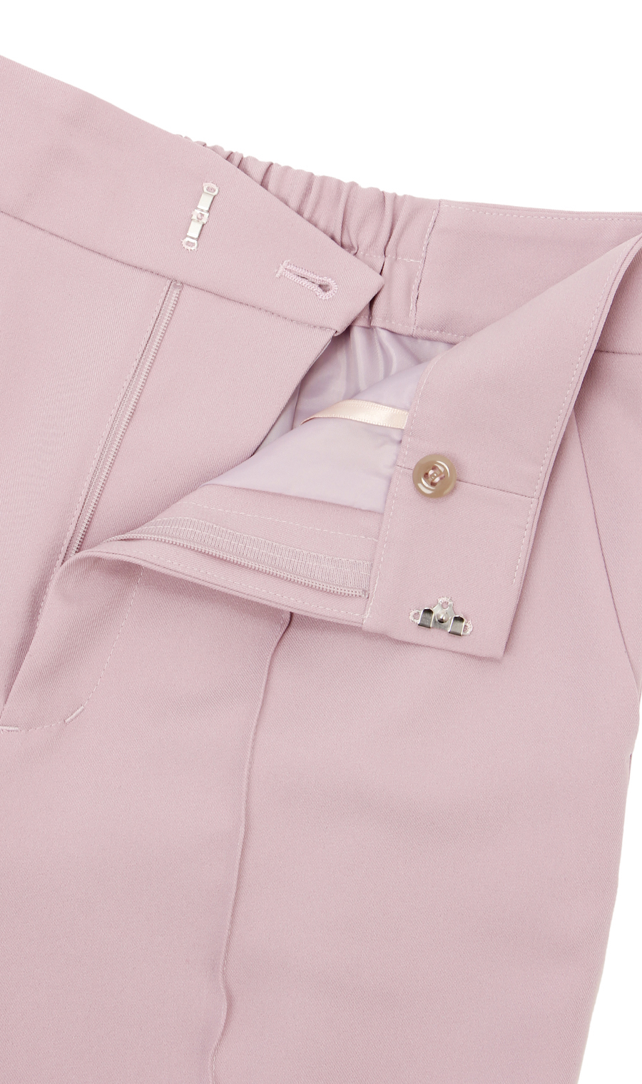 【訳アリ商品】太めテーパードパンツ【裾上げ済み】 ピンク S