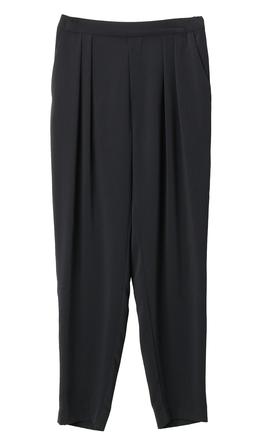 【訳アリ商品】テーパードイージーパンツ【裾上げ済み】 ネイビー S