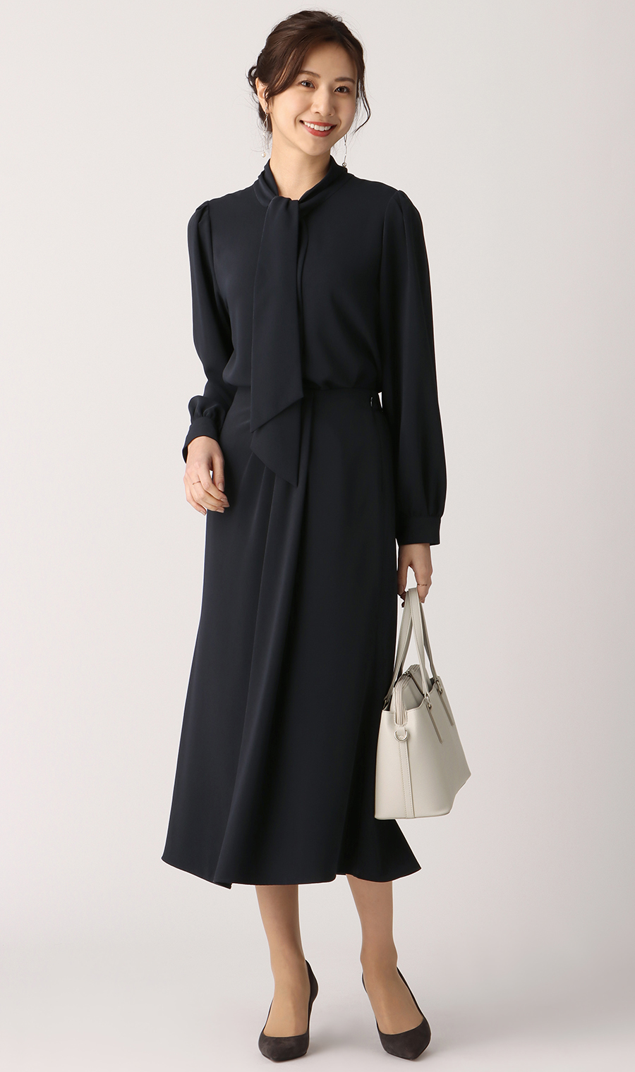 【訳アリ商品】アシメタックスカート【ウォッシャブル】 ネイビー S