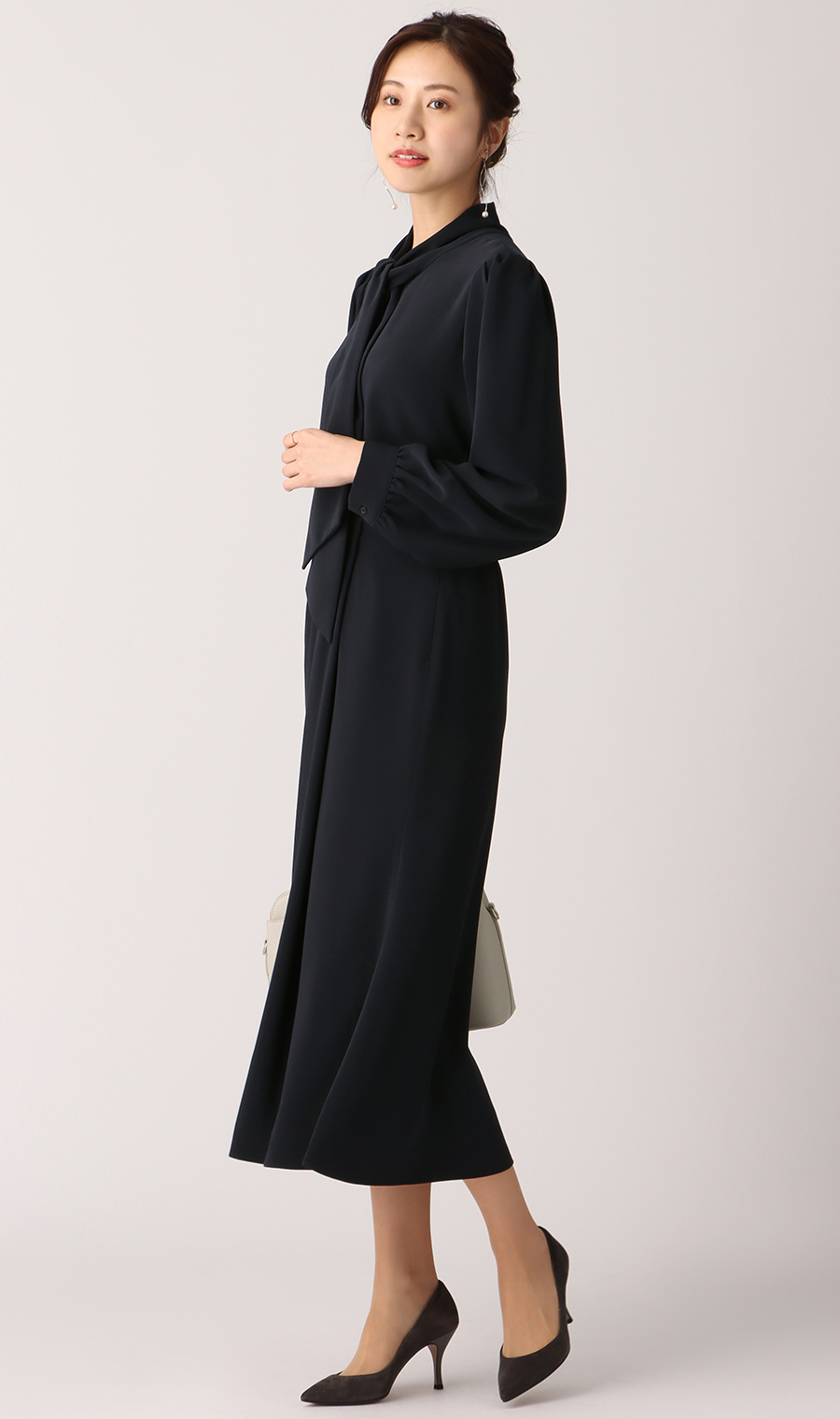 【訳アリ商品】アシメタックスカート【ウォッシャブル】 ネイビー S