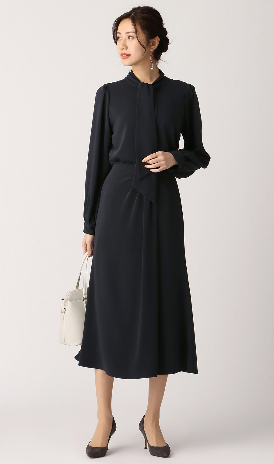 【訳アリ商品】アシメタックスカート【ウォッシャブル】 ネイビー S