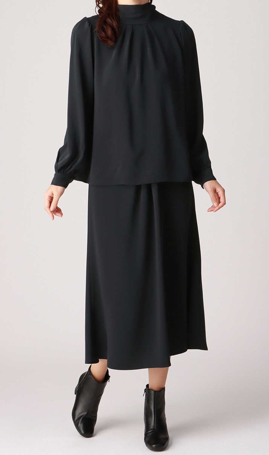 【訳アリ商品】アシメタックスカート【ウォッシャブル】 ネイビー S