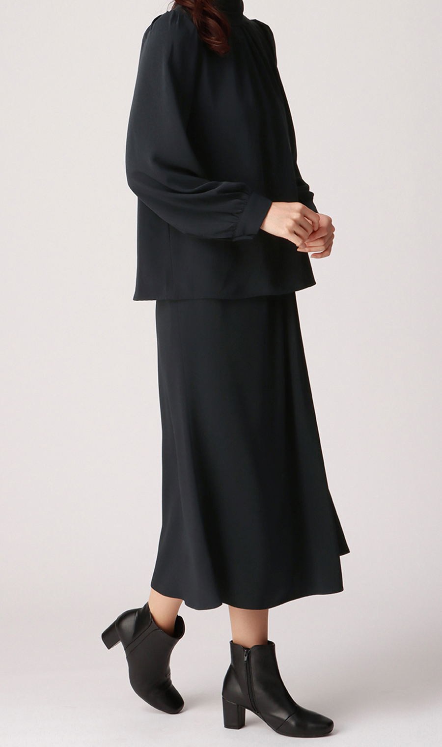 【訳アリ商品】アシメタックスカート【ウォッシャブル】 ネイビー S