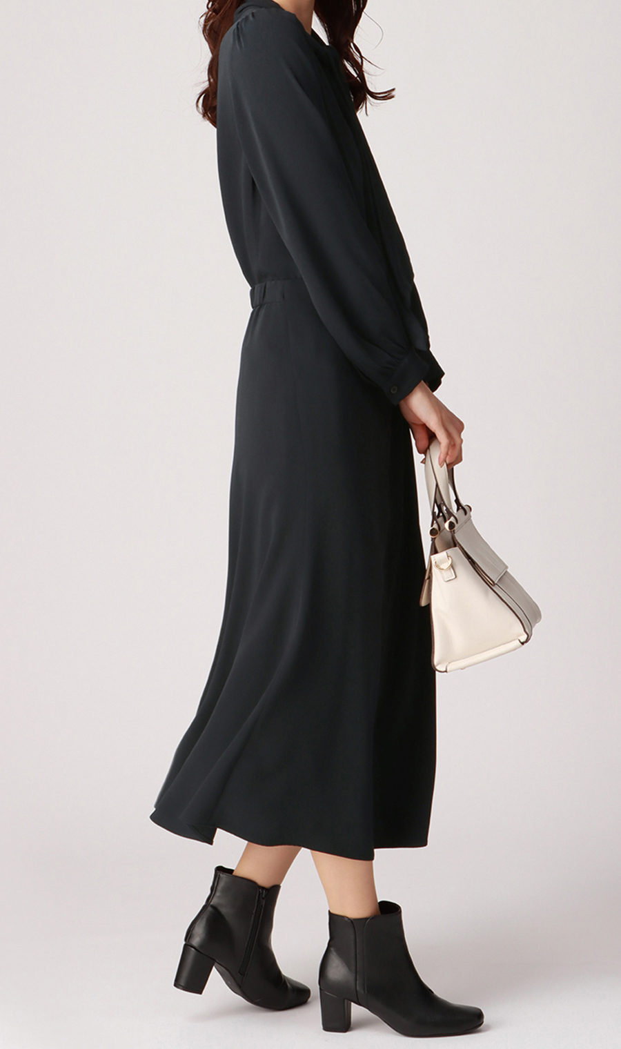 【訳アリ商品】アシメタックスカート【ウォッシャブル】 ネイビー S