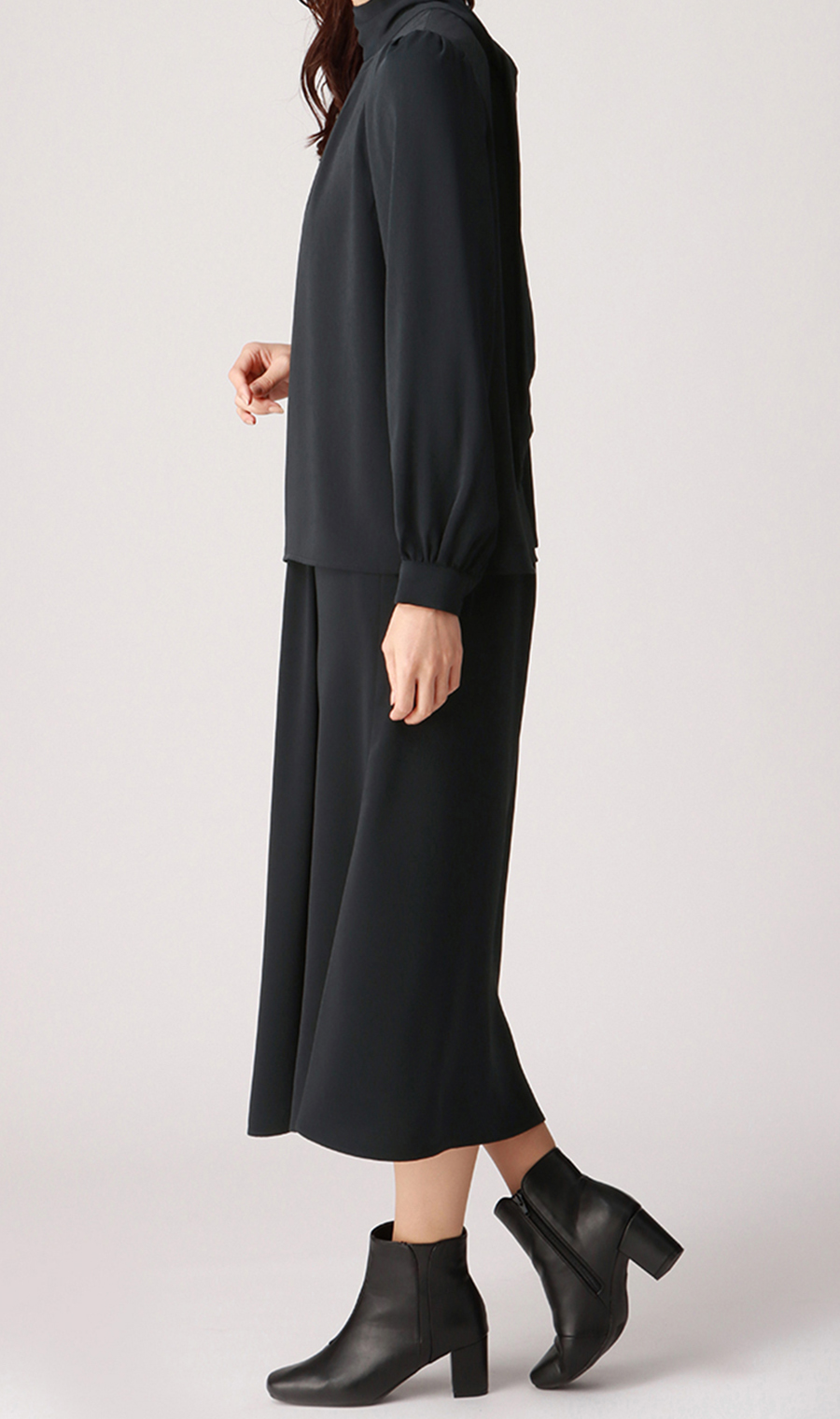 【訳アリ商品】アシメタックスカート【ウォッシャブル】 ネイビー S