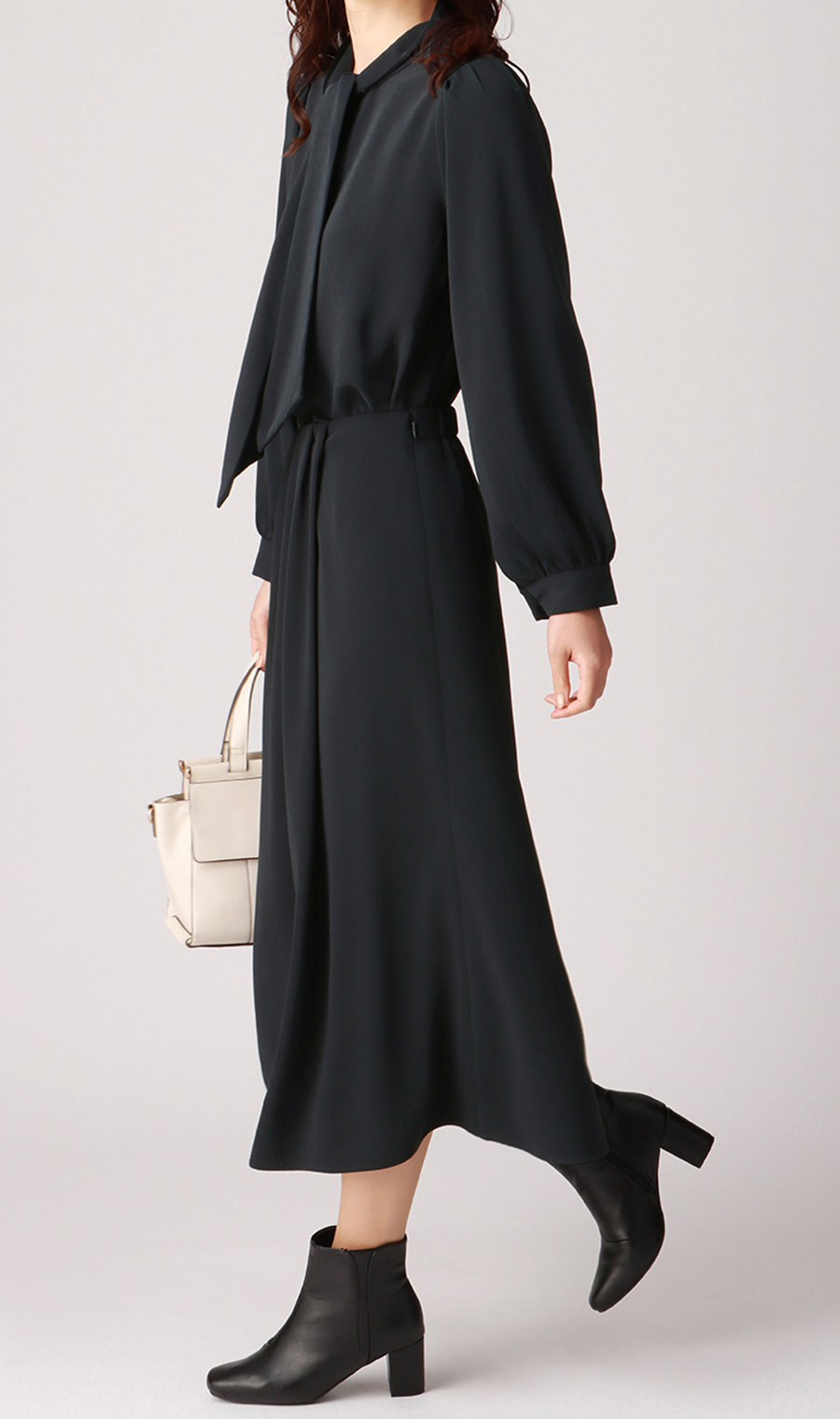 【訳アリ商品】アシメタックスカート【ウォッシャブル】 ネイビー S