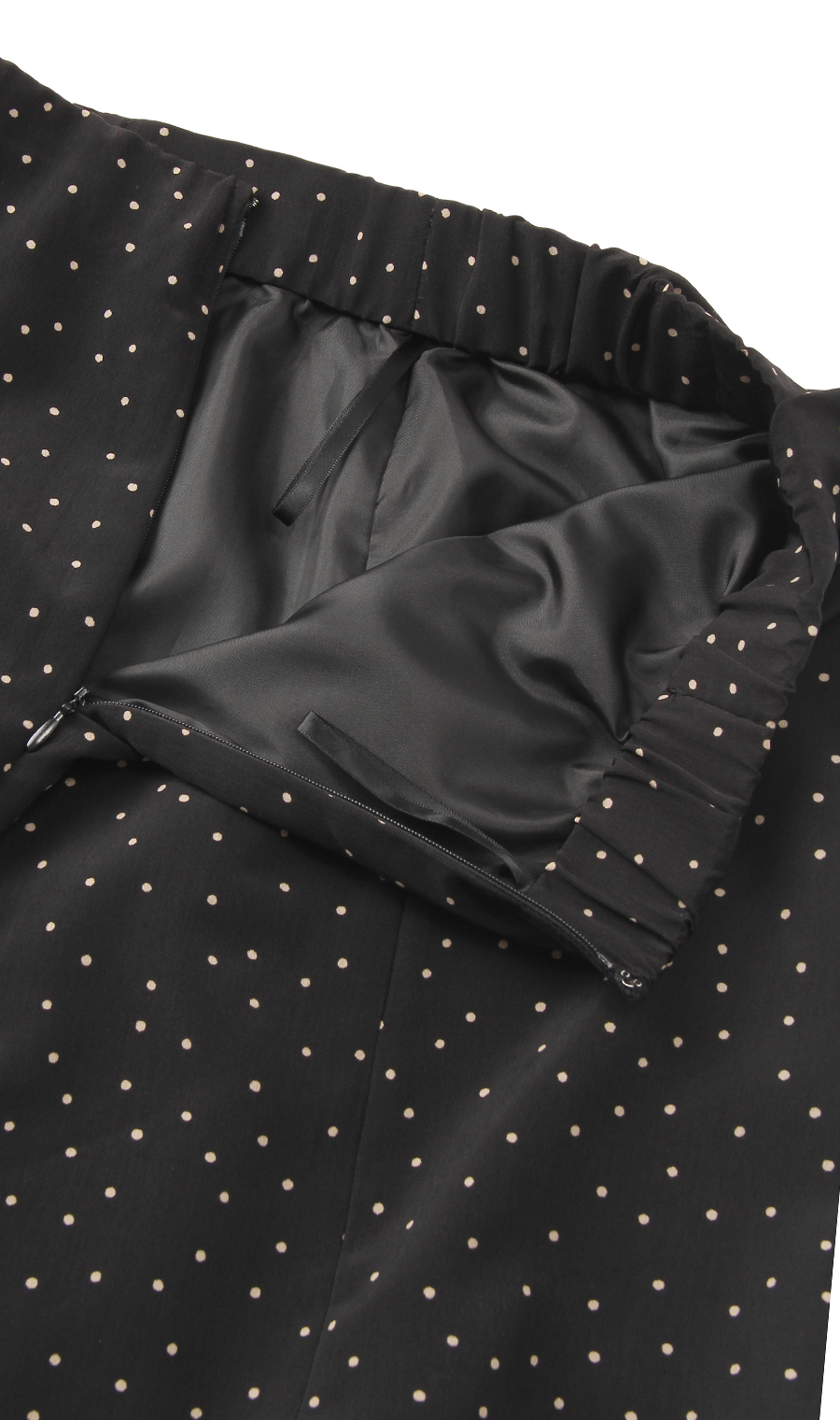 【訳アリ商品】ドットプリントマーメイドスカート【ウォッシャブル】 ブラック M