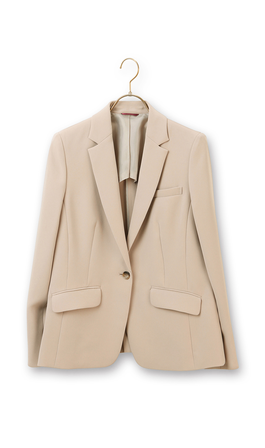 【訳アリ商品】1ボタンテーラードジャケット【セットアップ着用可】 ベージュ 11号