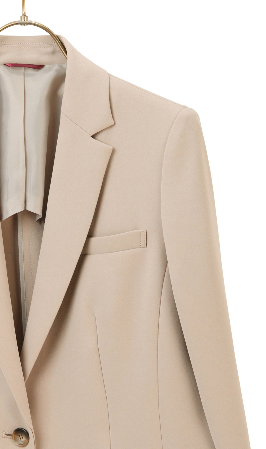 【訳アリ商品】1ボタンテーラードジャケット【セットアップ着用可】 ベージュ 11号