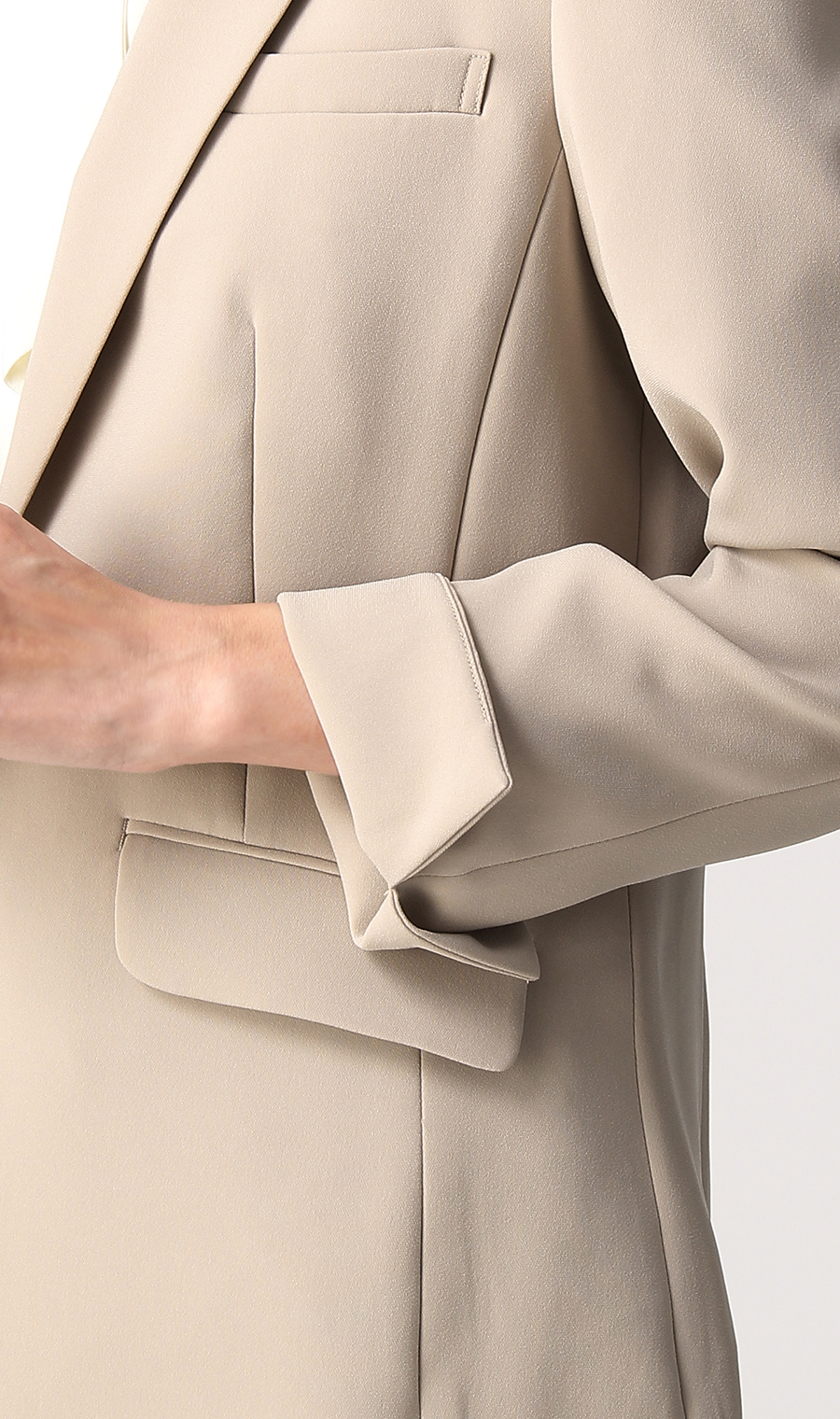 【訳アリ商品】1ボタンテーラードジャケット【セットアップ着用可】 ベージュ 11号