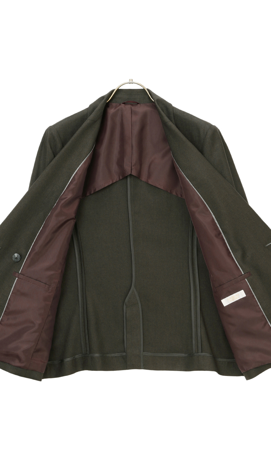 【訳アリ商品】2ボタンダブルジャケット【セットアップ着用可】 グリーン 7号