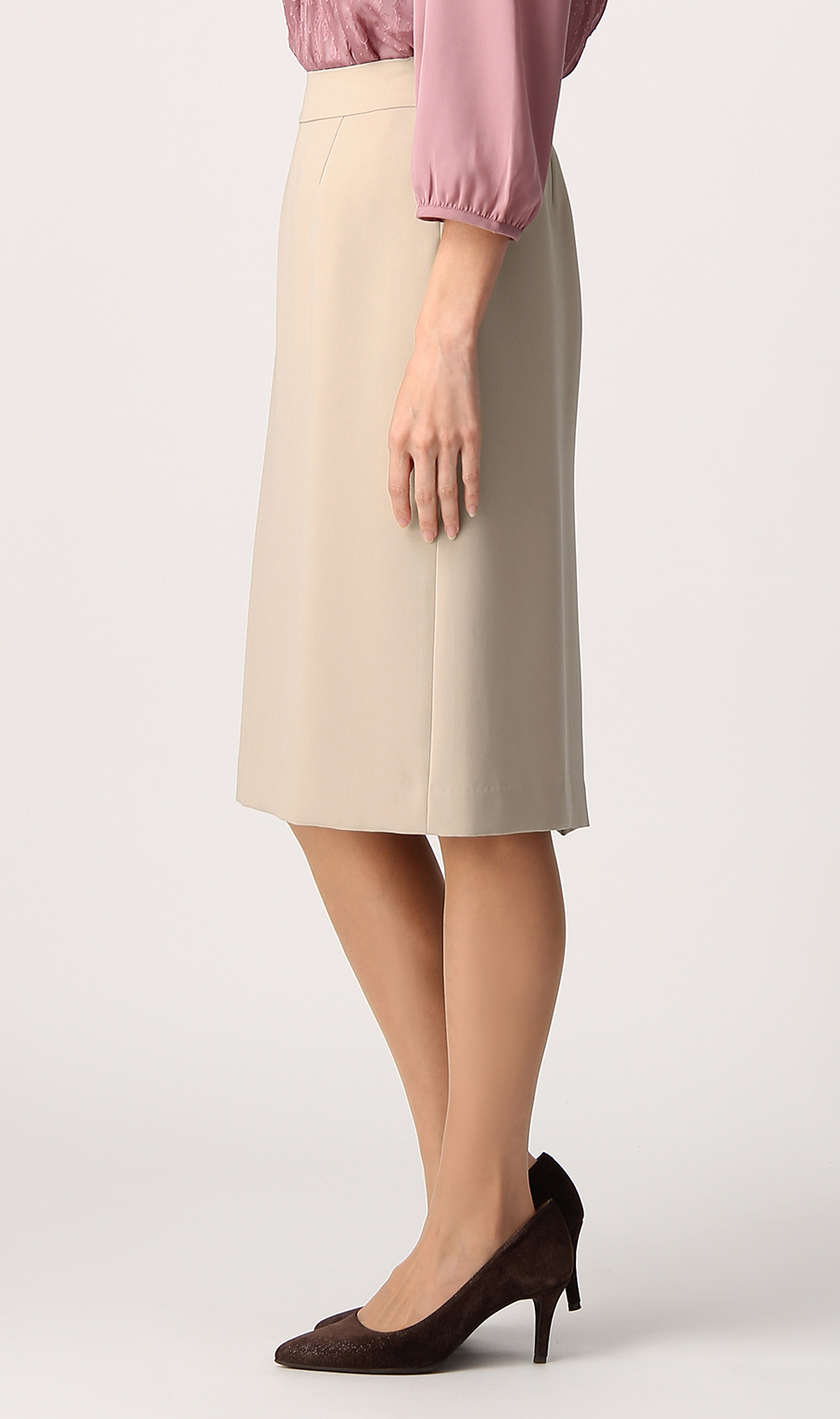 【訳アリ商品】タイトスカート【セットアップ着用可】 ベージュ 7号