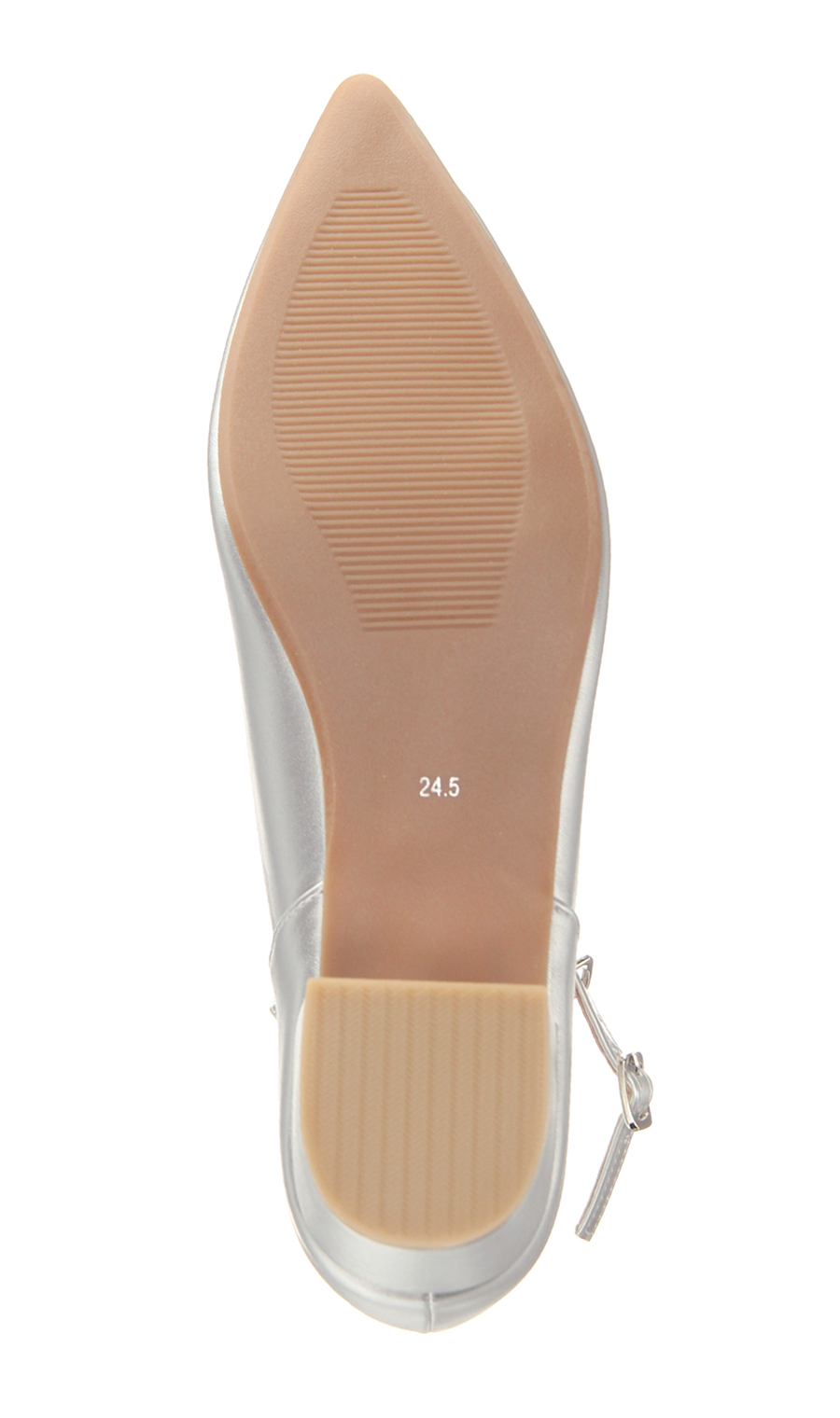 ポインテッドトゥパンプス【アンクルストラップ】 シルバー 22.5cm