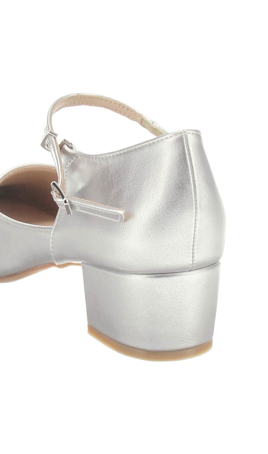 ポインテッドトゥパンプス【アンクルストラップ】 シルバー 22.5cm