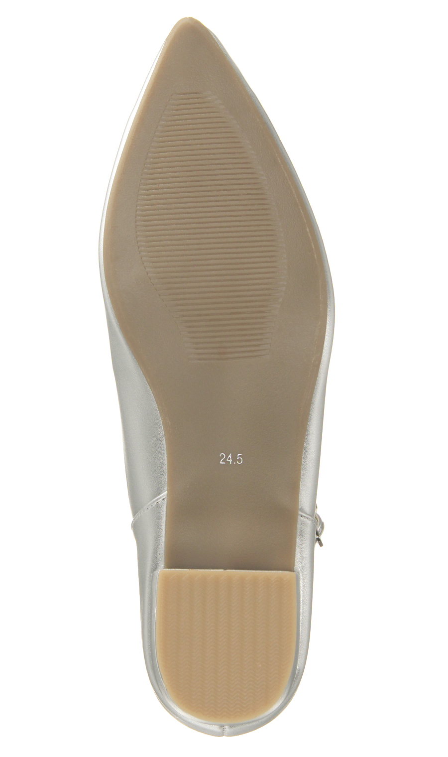 ポインテッドパンプス【アンクルストラップ】 シルバー 22.5cm