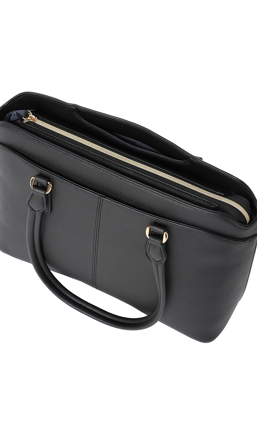 サフィアーノ調トートバッグ【A4サイズ】 ブラック 0