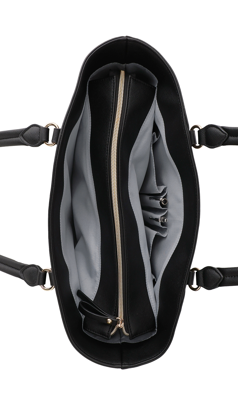 ■サフィアーノ調トートバッグ【A4サイズ】【軽量】 ブラック 0