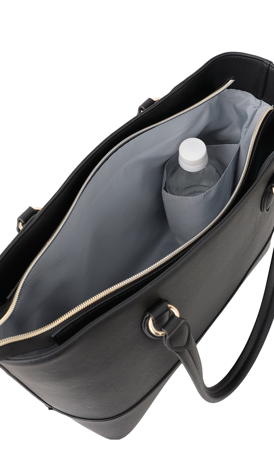 ■サフィアーノ調トートバッグ【A4サイズ】【軽量】 ブラック 0