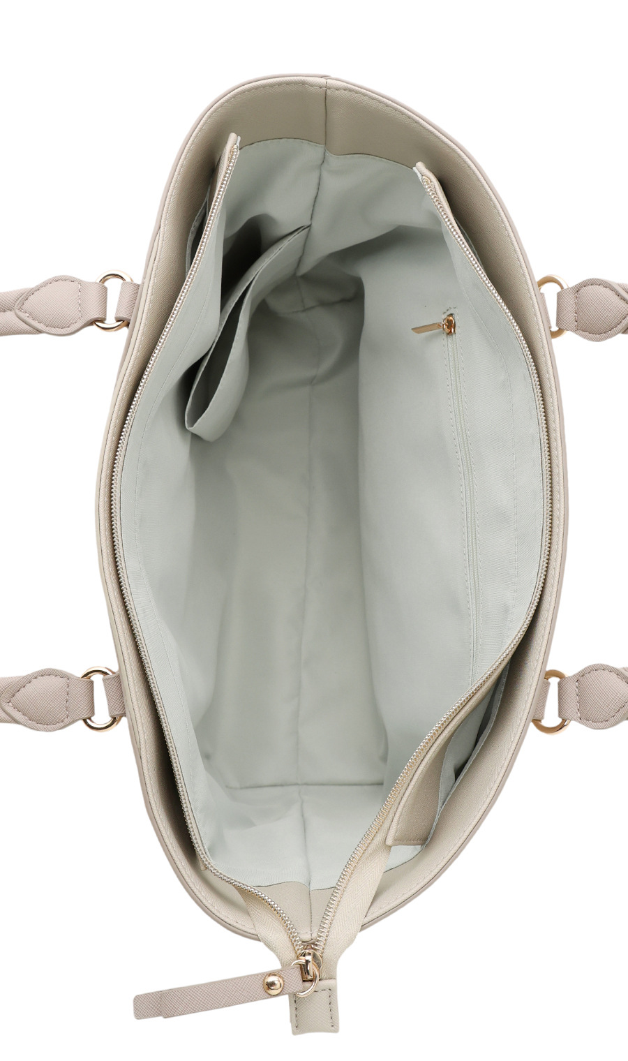 ■サフィアーノ調トートバッグ【A4サイズ】【軽量】 グレージュ 0