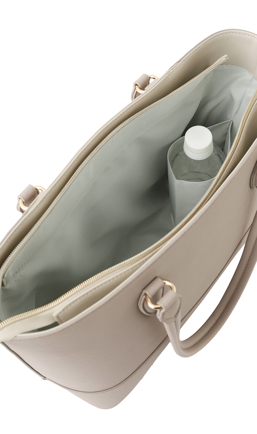 ■サフィアーノ調トートバッグ【A4サイズ】【軽量】 グレージュ 0